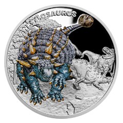 Stříbrná mince Pravěký svět - Ankylosaurus (proof)