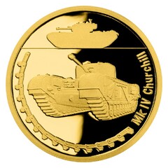 Zlatá mince Obrněná technika - Mk IV Churchill (proof)