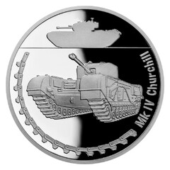 Stříbrná mince Obrněná technika - Mk IV Churchill proof