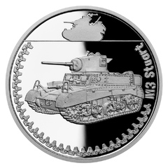 Stříbrná mince Obrněná technika - M3 Stuart (proof)