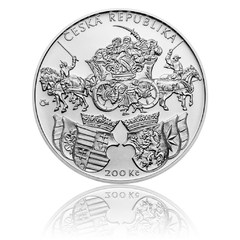 Stříbrná mince 200 Kč 2018 Vydání Klaudyánovy mapy (standard)